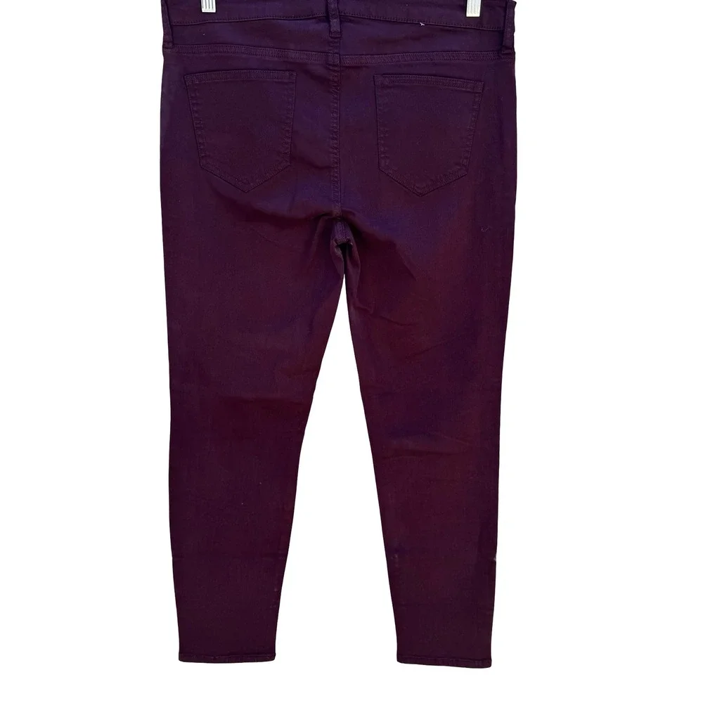 Buffalo David Bitton Vale Burgundy Mid-Rise Stretch Skinny Jeans 12 Jewel Tone